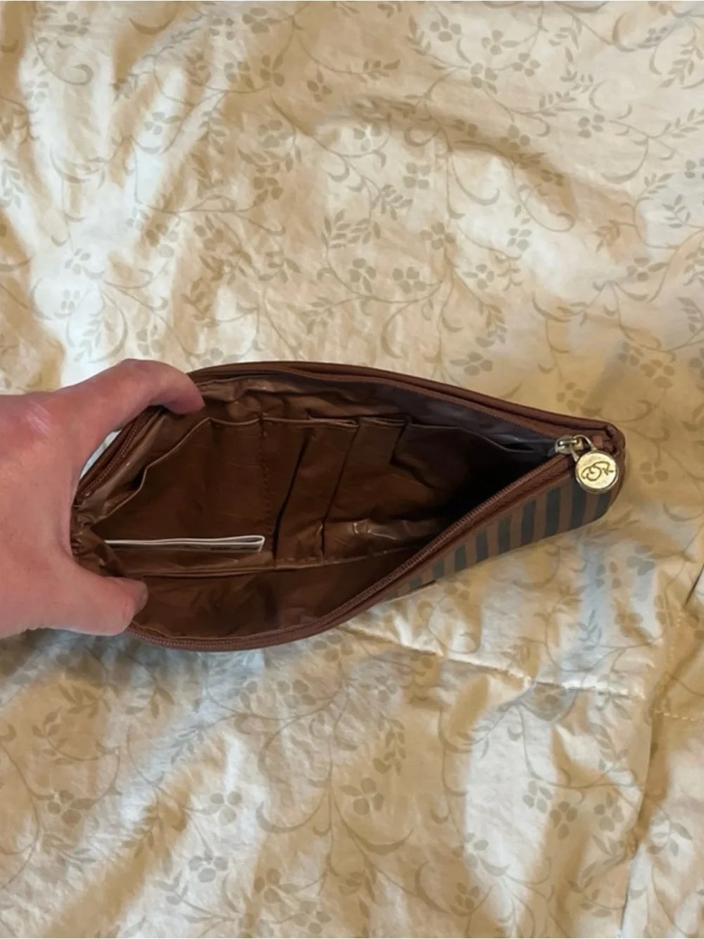 Oscar de la Renta makeup pouch vintage travel beauty case cosmetic vanity